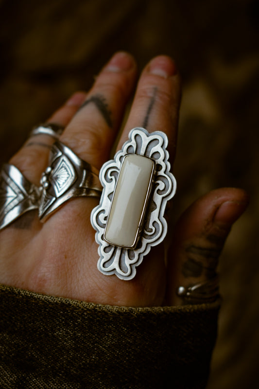 ARDEKO - Bague T56 en Argent & Ivory creek Variscite
