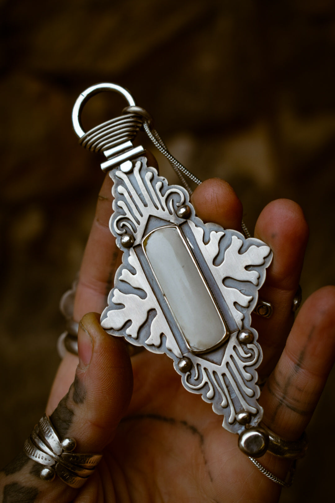 ARDEKO - Pendentif en Argent & Ivory creek Variscite