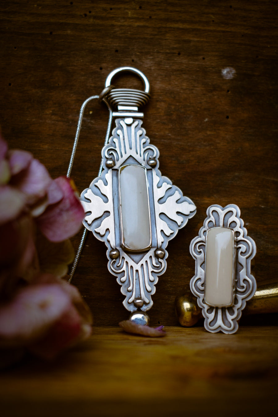 ARDEKO - Pendentif en Argent & Ivory creek Variscite