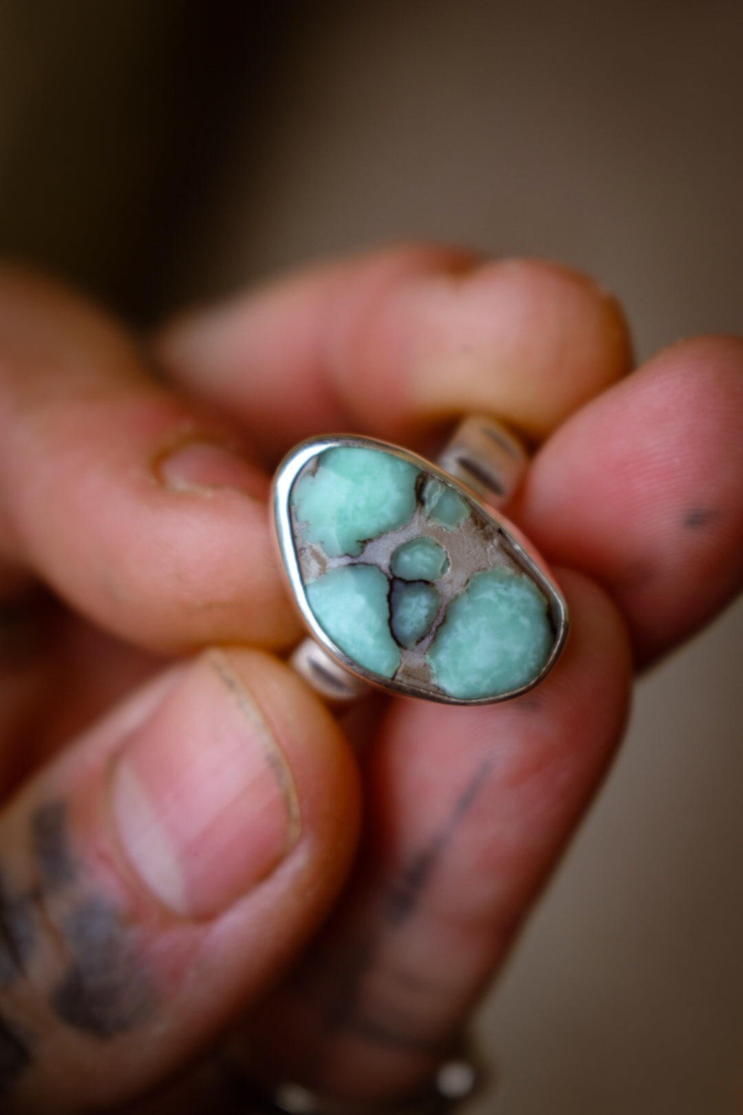 BLOOM - Bague Variscite Desert Bloom T54