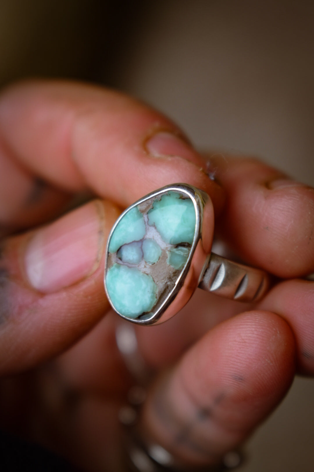 BLOOM - Bague Variscite Desert Bloom T54