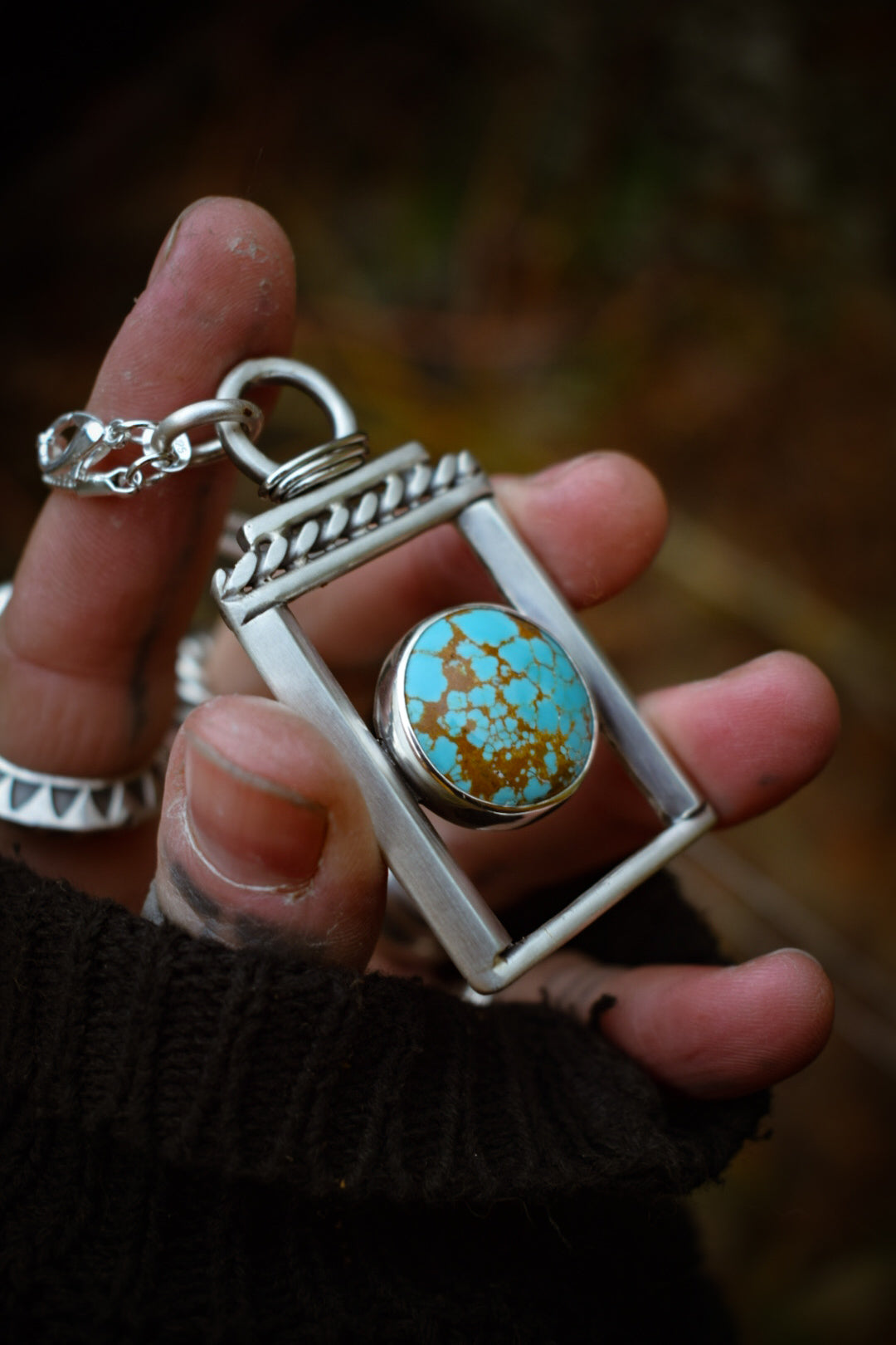 TEMPLE - Pendentif en Argent & Turquoise #8