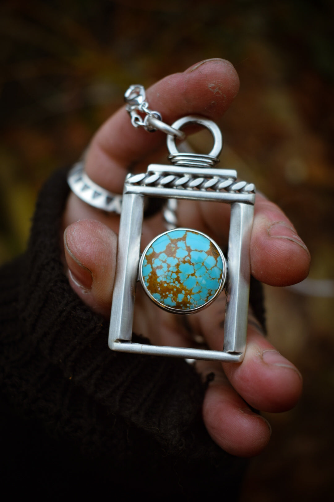 TEMPLE - Pendentif en Argent & Turquoise #8