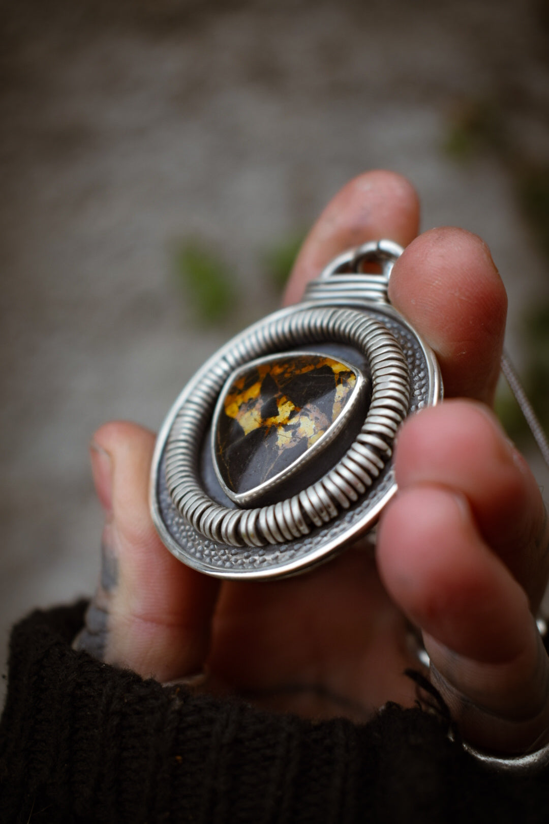 BLACKJACK - Pendentif en Argent & Turquoise BlackJack