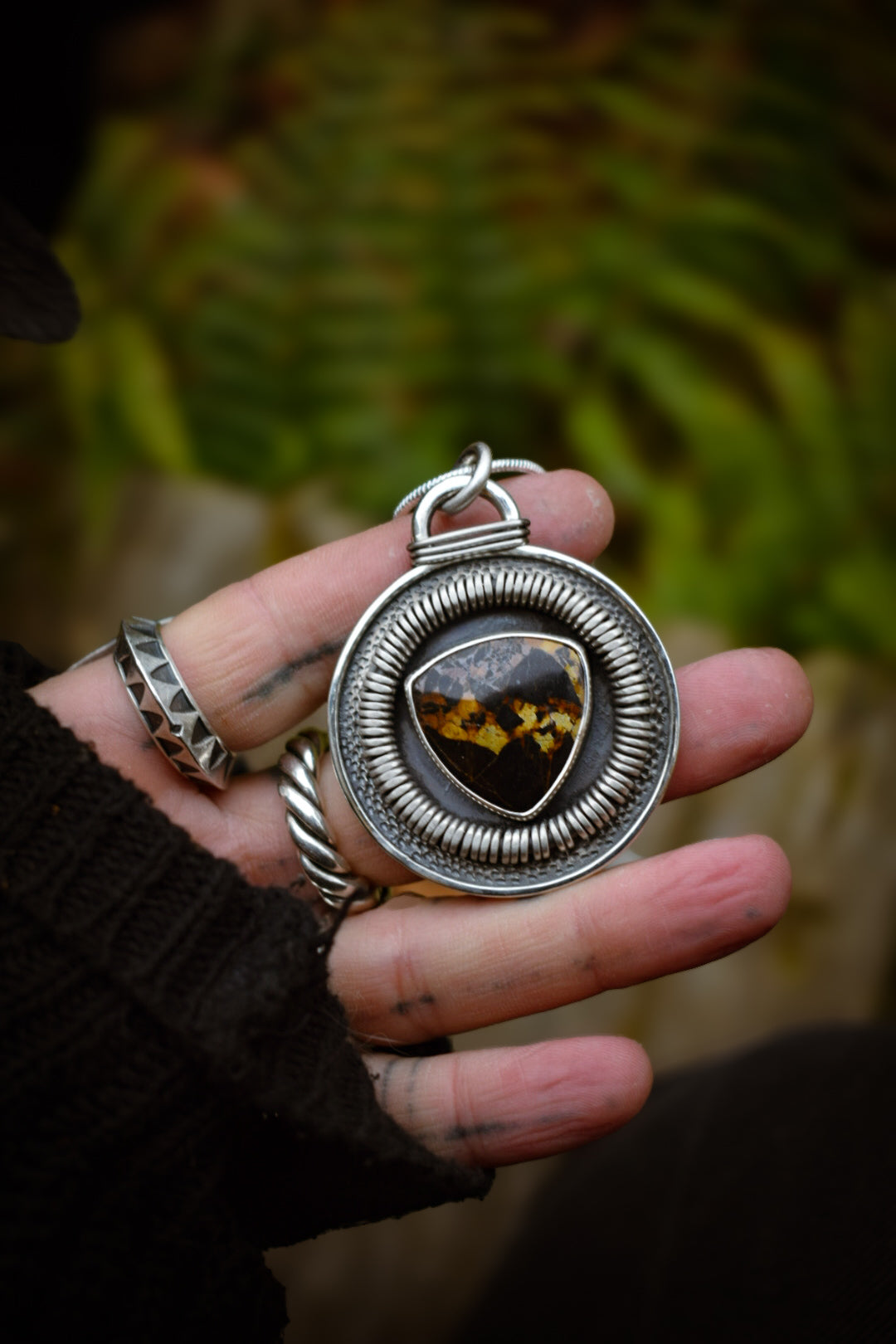 BLACKJACK - Pendentif en Argent & Turquoise BlackJack