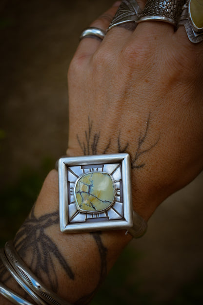 GEOMETRY - Bracelet en Argent et Hotsonite