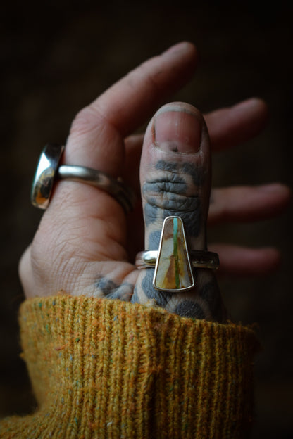 RIBBON - Bague T62 en Argent & Turquoise Ribbon Royston