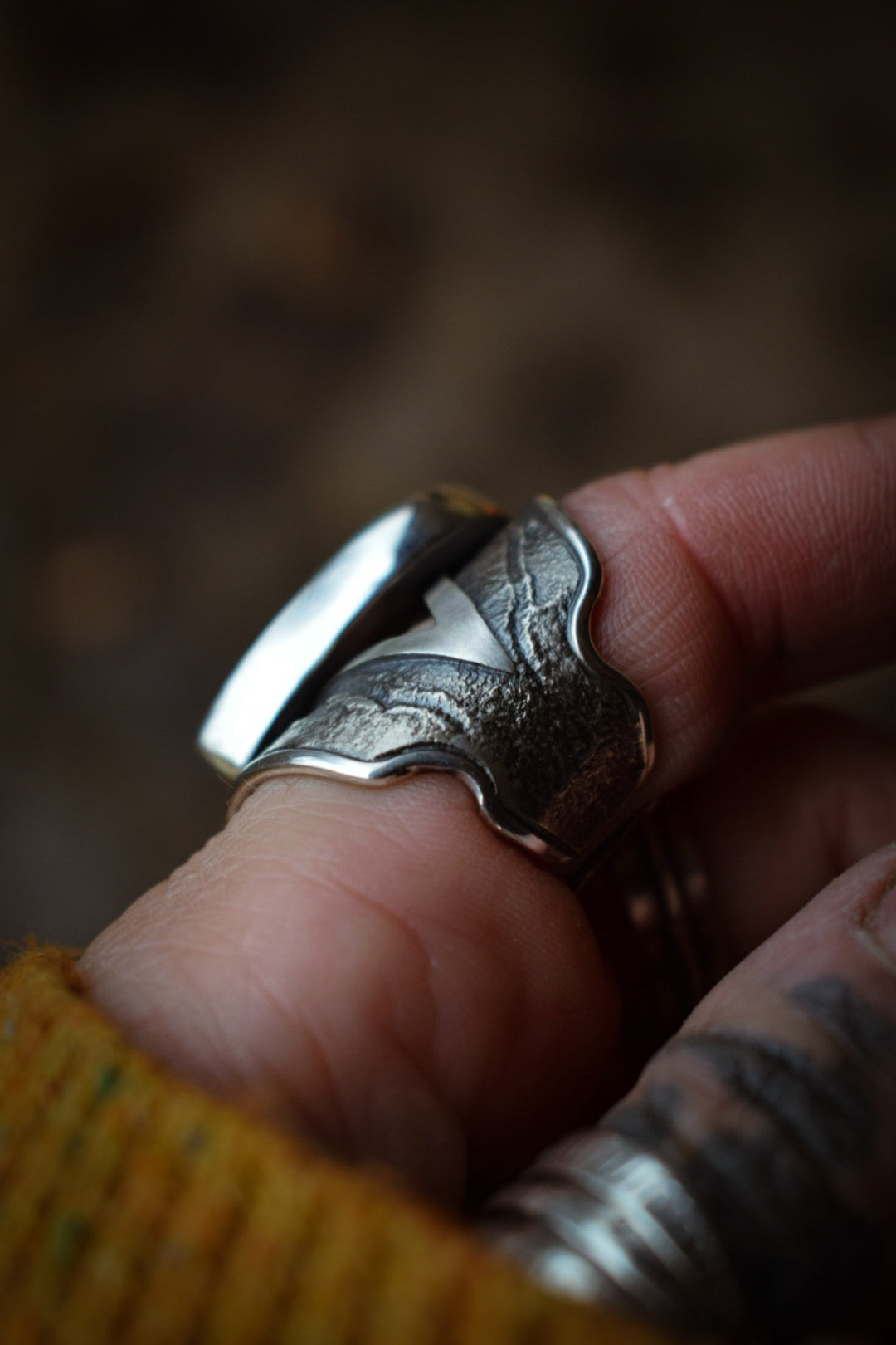 BLOOM - Bague réglable en Argent & Variscite Desert Bloom