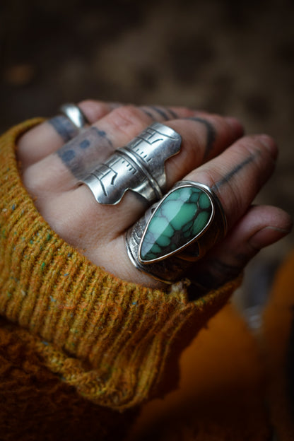 BLOOM - Bague réglable en Argent & Variscite Desert Bloom