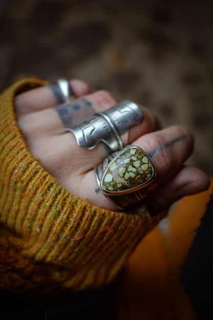 CELLULES - Bague réglable en Argent & Variscite Damale