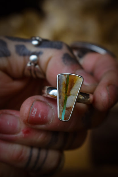 RIBBON - Bague T62 en Argent & Turquoise Ribbon Royston