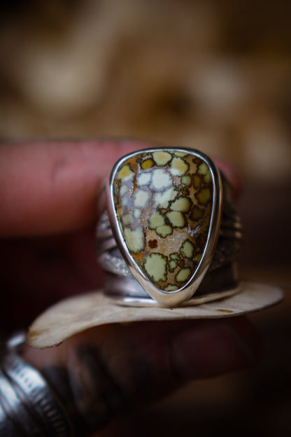 CELLULES - Bague réglable en Argent & Variscite Damale