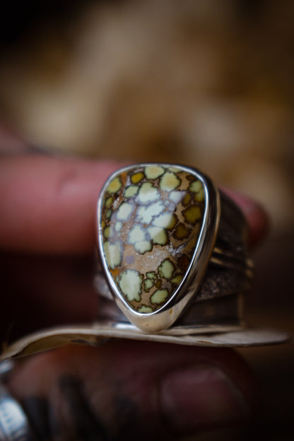 CELLULES - Bague réglable en Argent & Variscite Damale