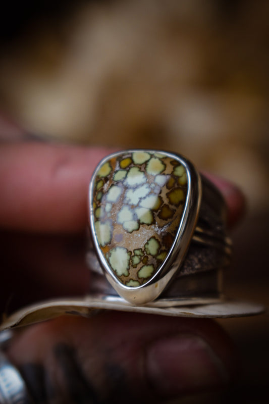 CELLULES - Bague réglable en Argent & Variscite Damale