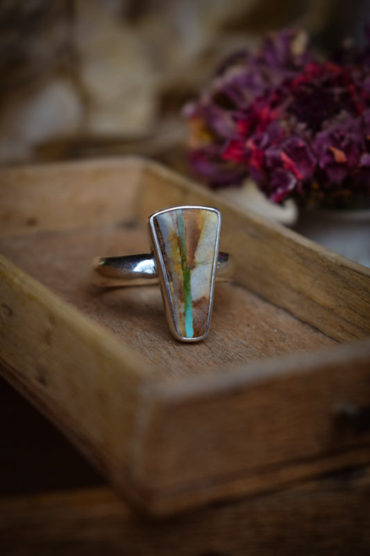 RIBBON - Bague T62 en Argent & Turquoise Ribbon Royston