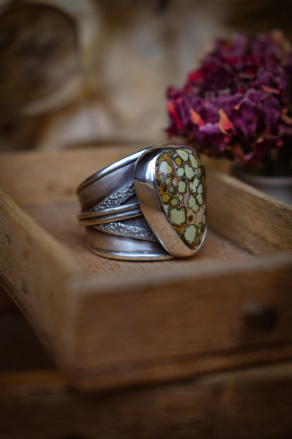 CELLULES - Bague réglable en Argent & Variscite Damale