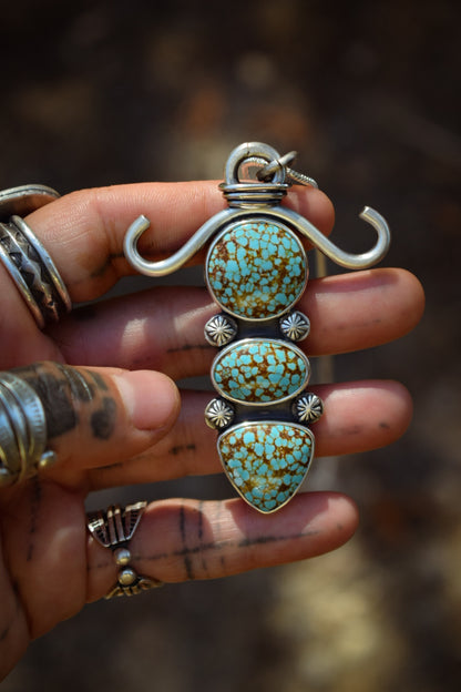 TRIO - Pendentif en Argent & Turquoises #8
