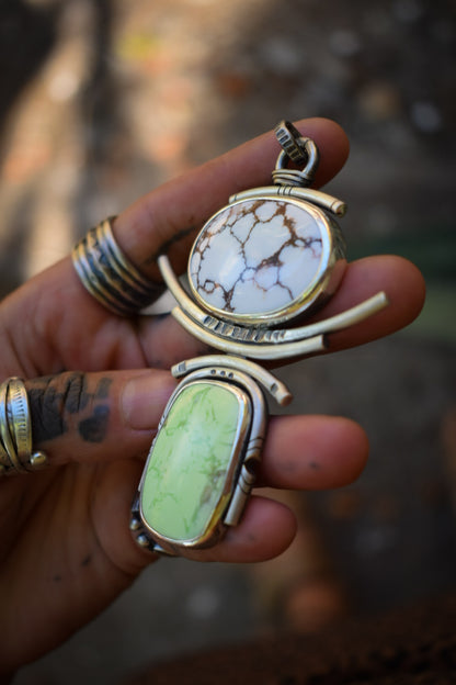MELTING-POT - Pendentif en Magnésite & Magnésite Citron