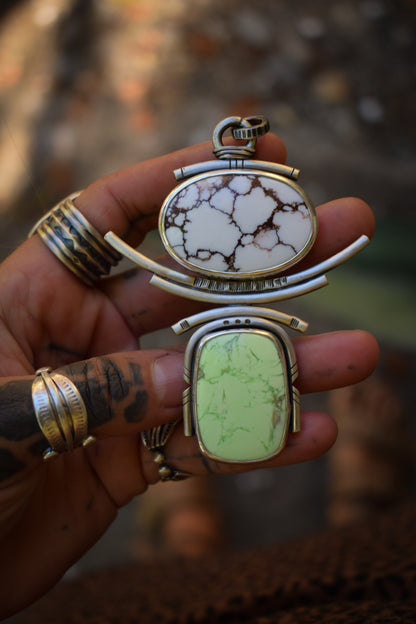 MELTING-POT - Pendentif en Magnésite & Magnésite Citron