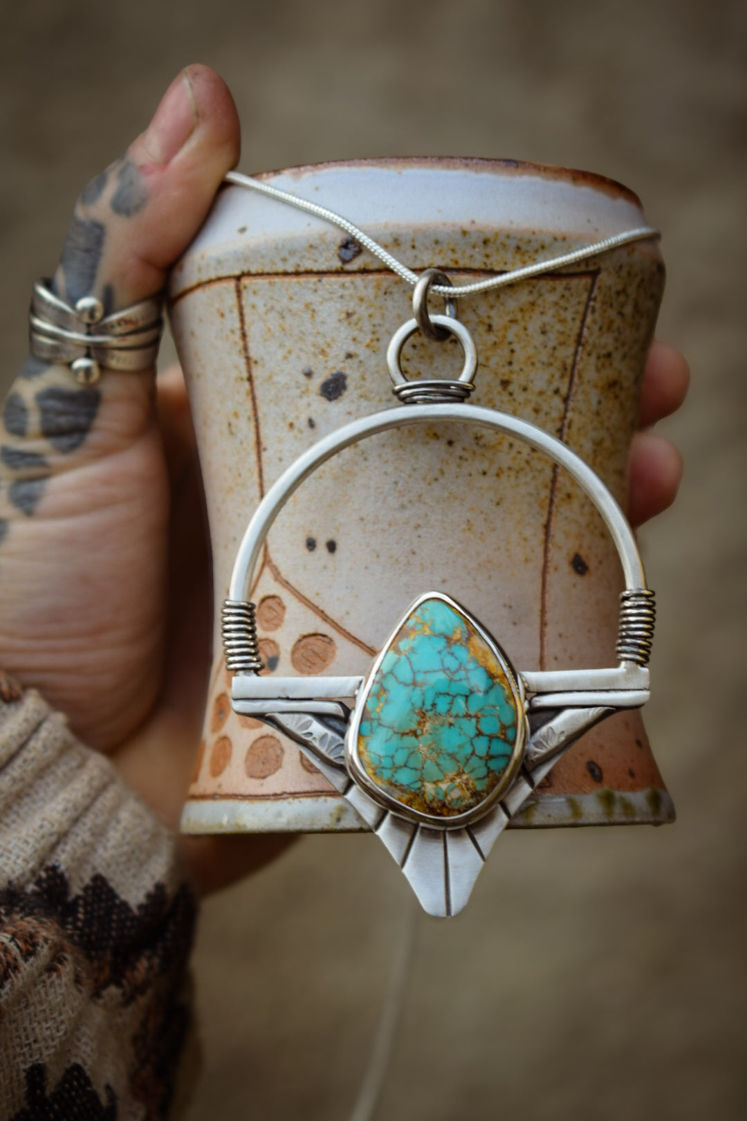 STARGATE - Pendentif en Argent & Turquoise Royston