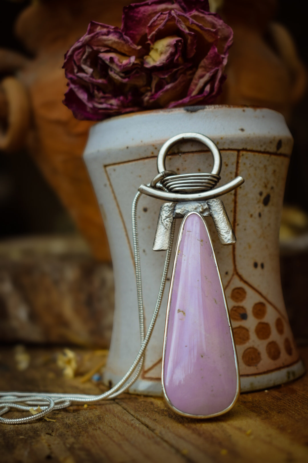 PHOSPO - Pendentif en Argent & Phosphosidérite