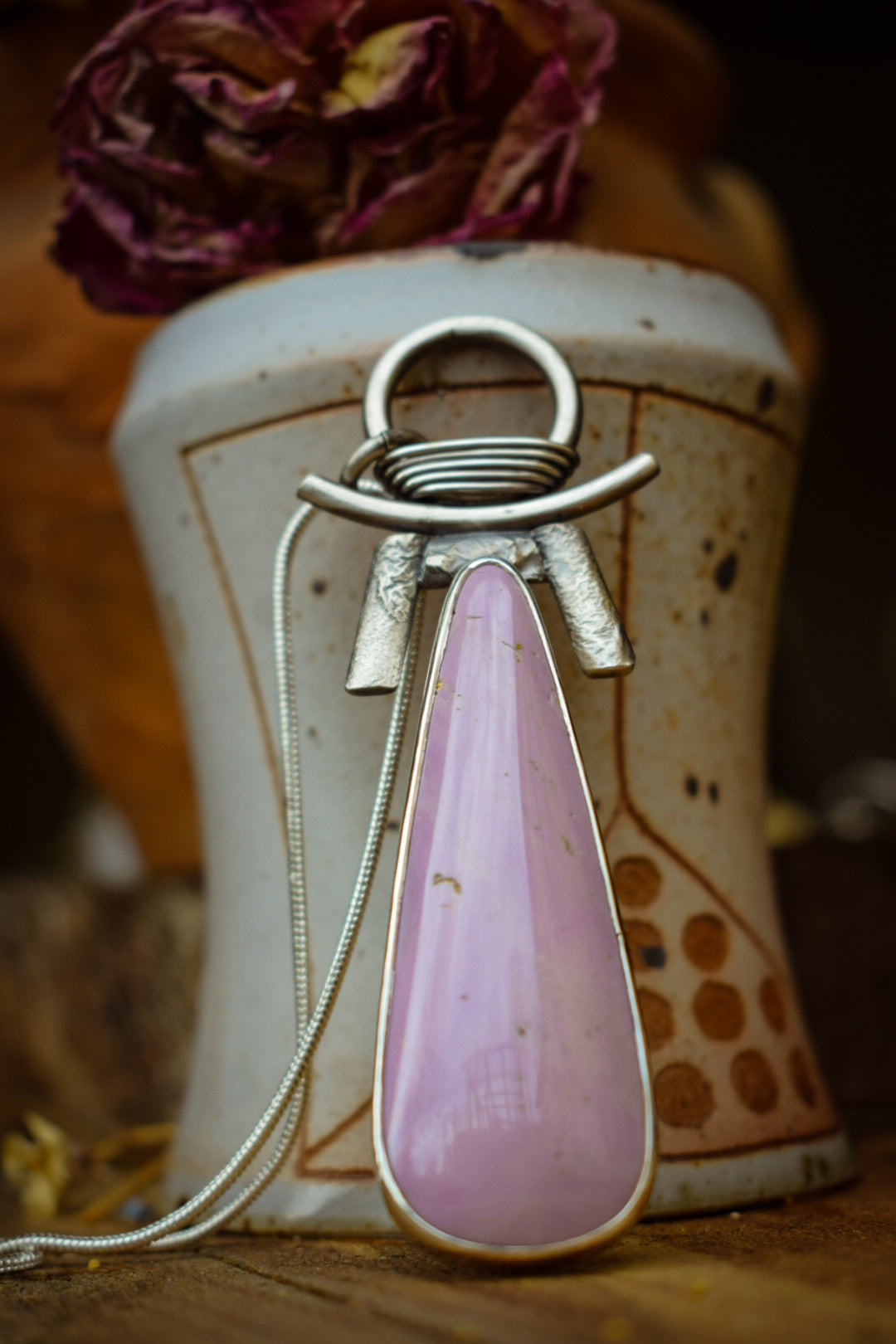 PHOSPO - Pendentif en Argent & Phosphosidérite