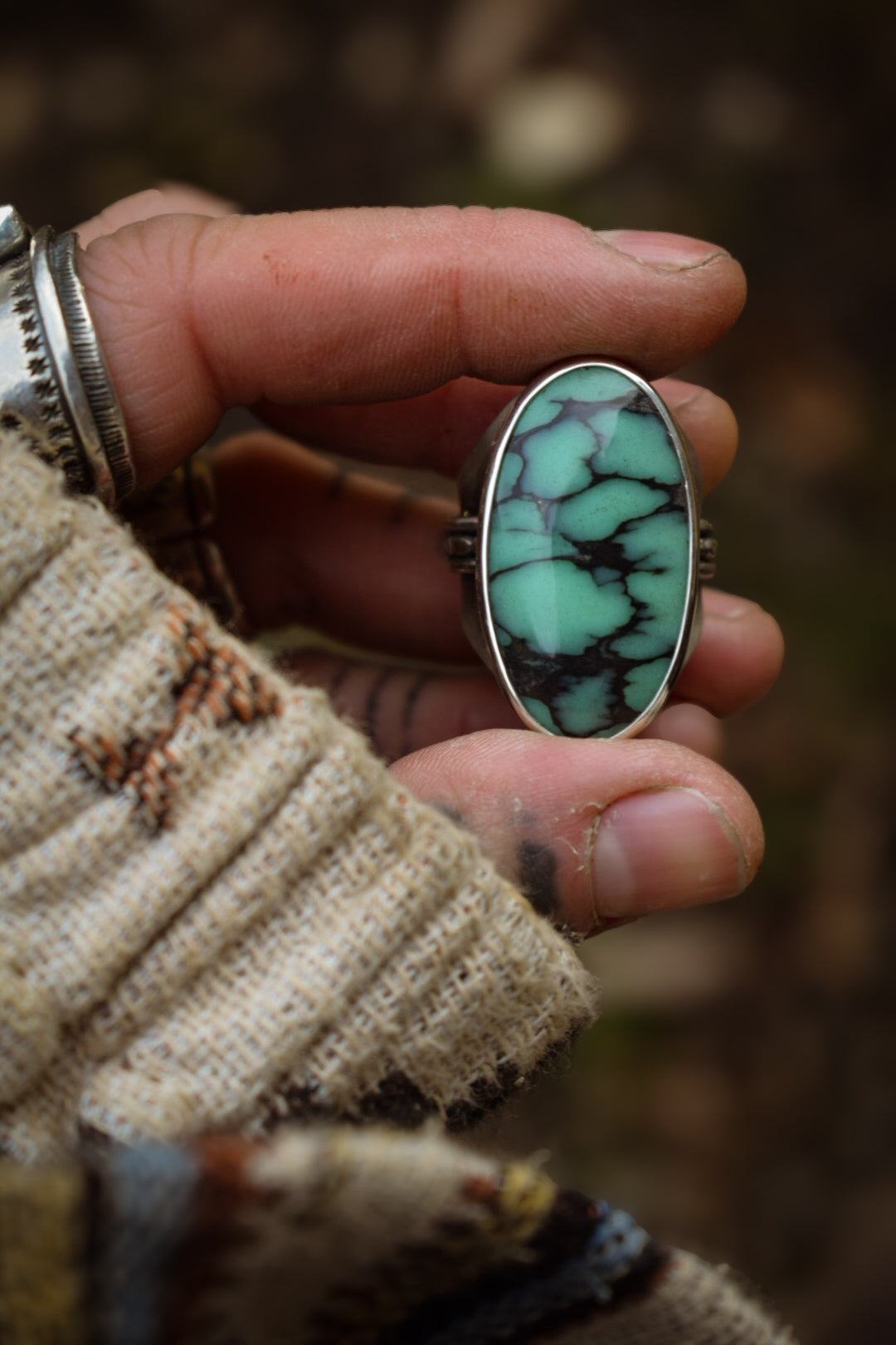 BLOOM - Bague réglable en Argent & Variscite Desert Bloom