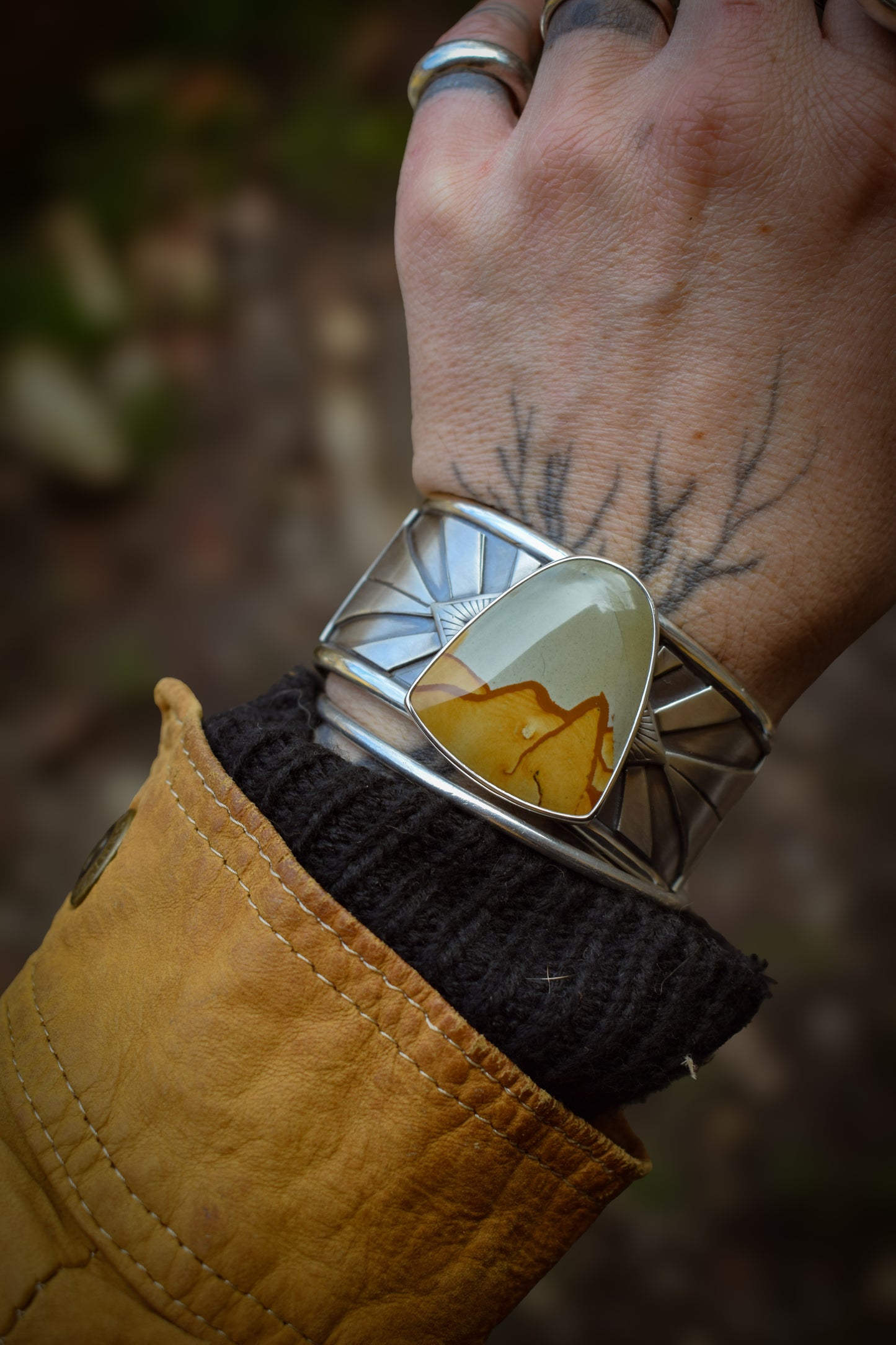 CANYON - Bracelet en Argent & Jaspe Paysage Owyhee