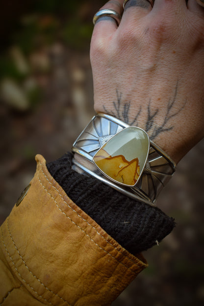 CANYON - Bracelet en Argent & Jaspe Paysage Owyhee