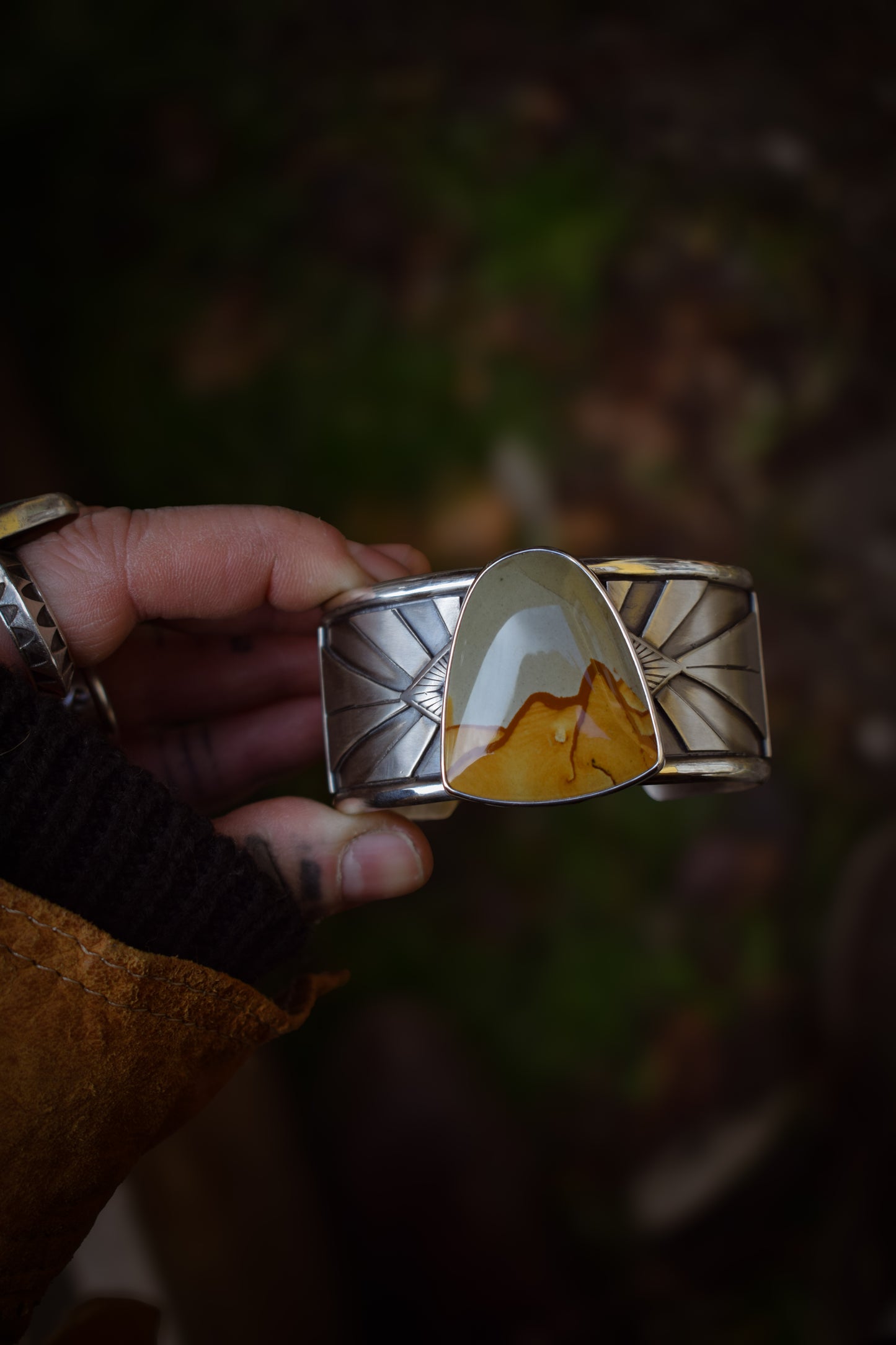 CANYON - Bracelet en Argent & Jaspe Paysage Owyhee