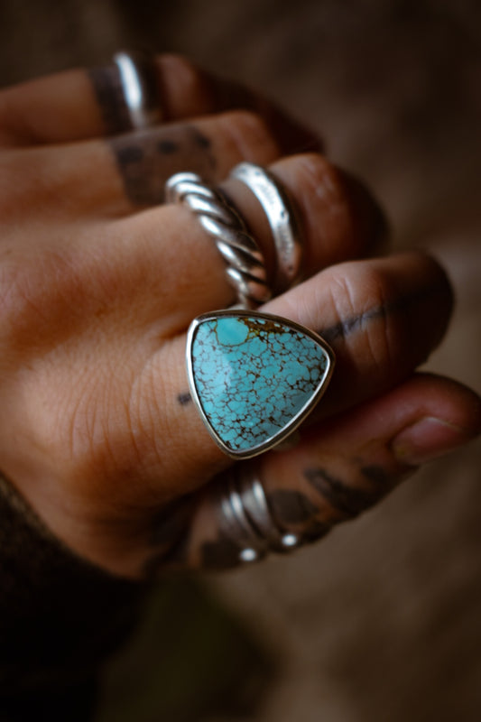 TRILLION - Bague T56 en Argent & Turquoise Qingu