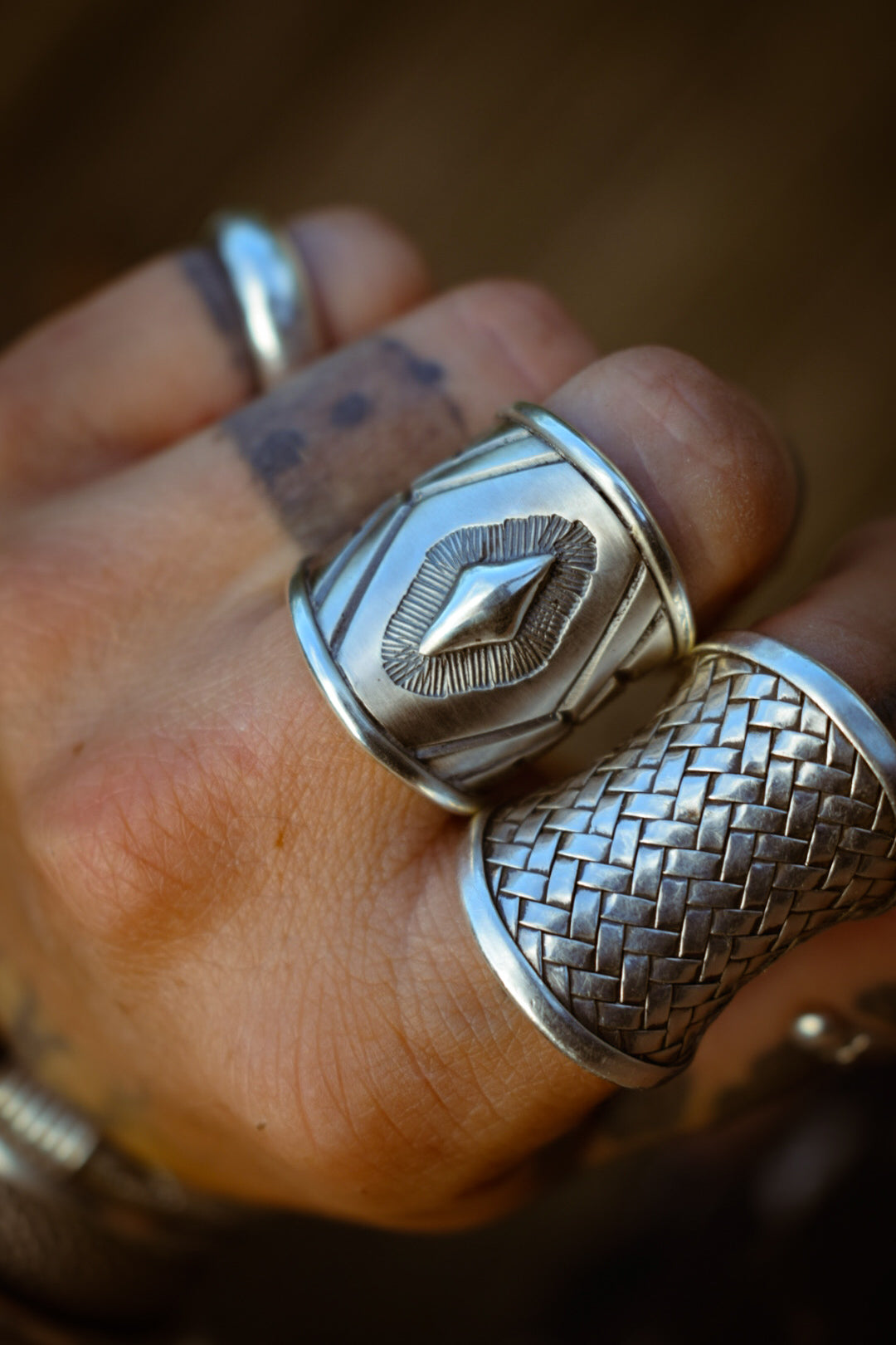 GEOMETRY - Bague réglable en Argent