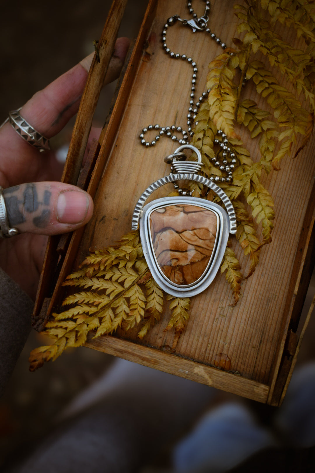 PAYSAGE - Pendentif en Argent & Jaspe Biggs