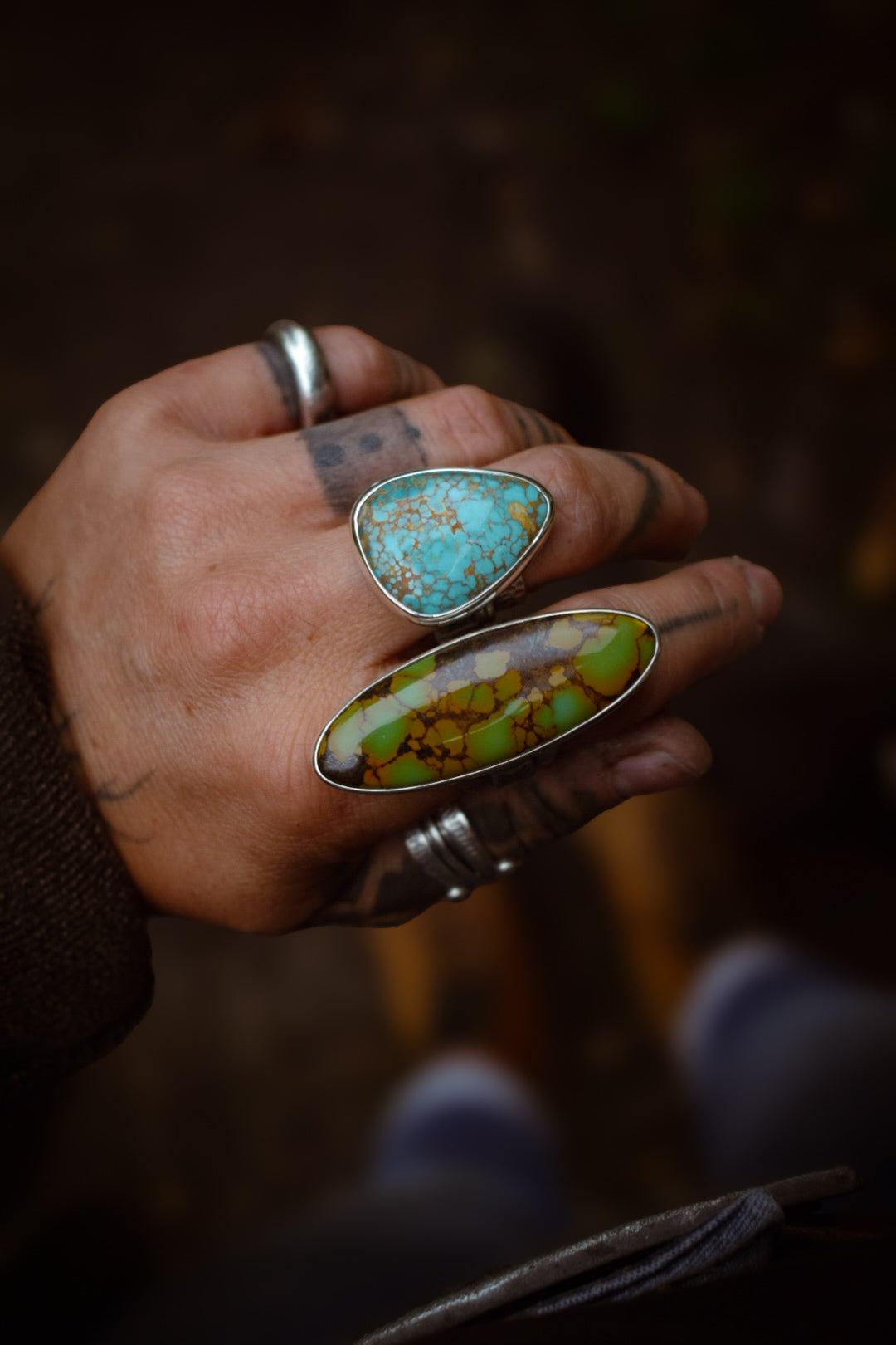 ROYSTON : Bague T57 en Argent & Turquoise Royston