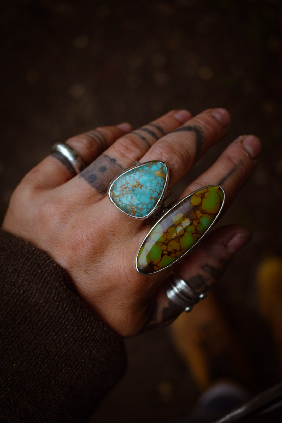 ROYSTON : Bague T57 en Argent & Turquoise Royston
