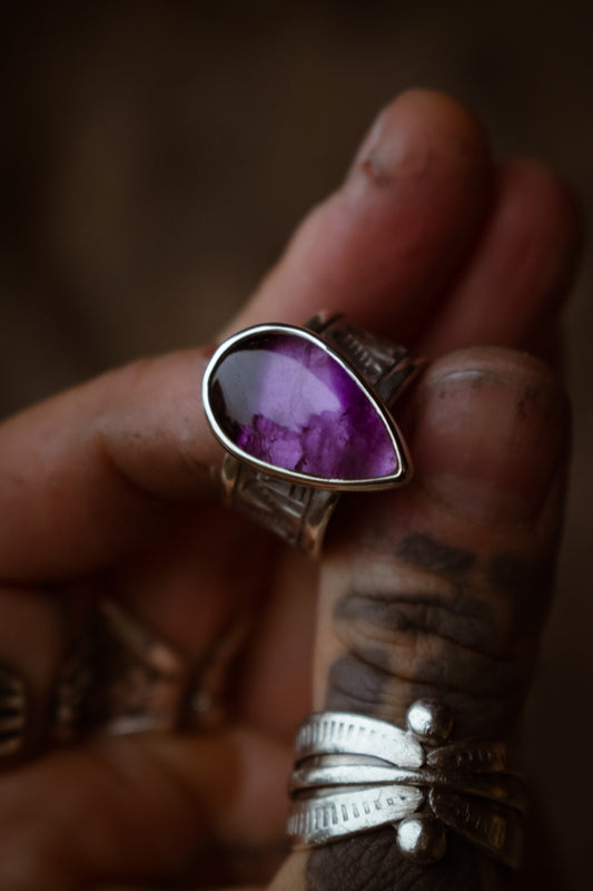 VIOLETTE - Bague T52 en Argent & Améthyste
