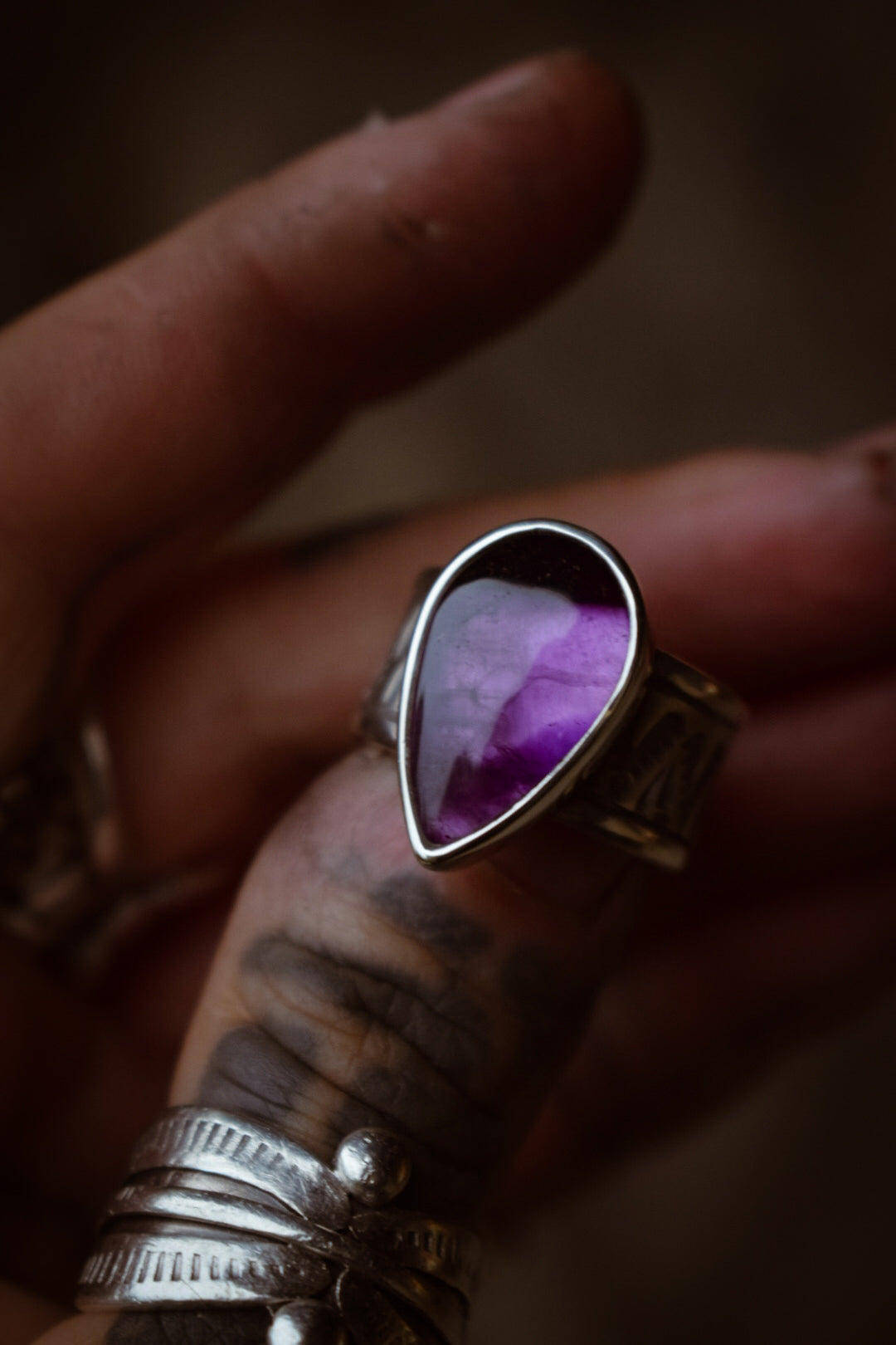 VIOLETTE - Bague T52 en Argent & Améthyste