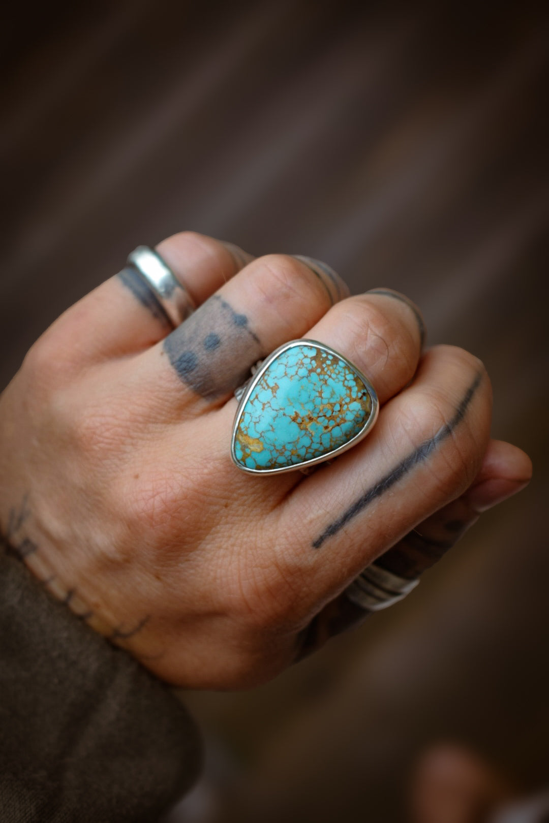 ROYSTON : Bague T57 en Argent & Turquoise Royston