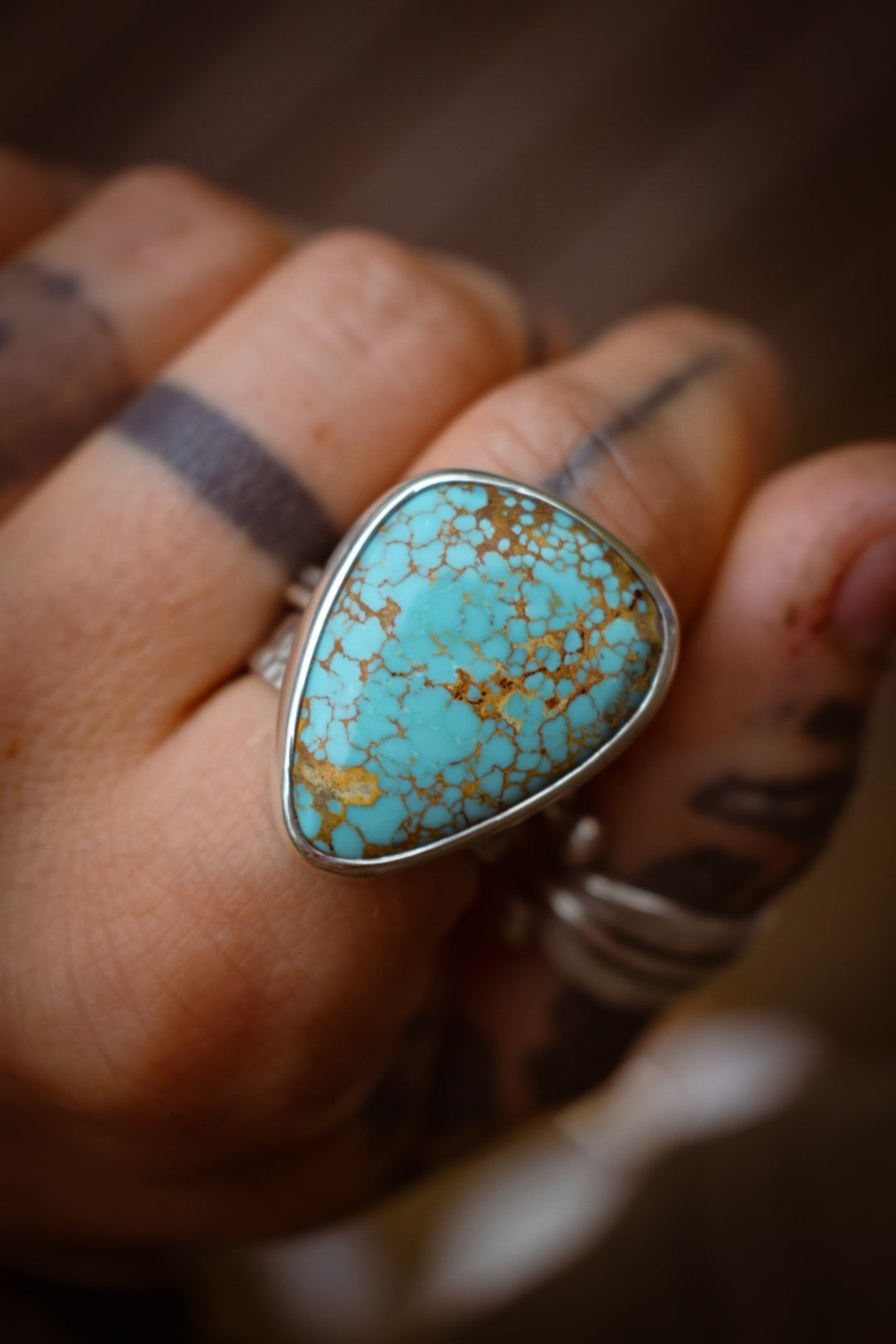 ROYSTON : Bague T57 en Argent & Turquoise Royston