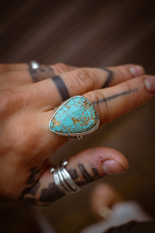 ROYSTON : Bague T57 en Argent & Turquoise Royston