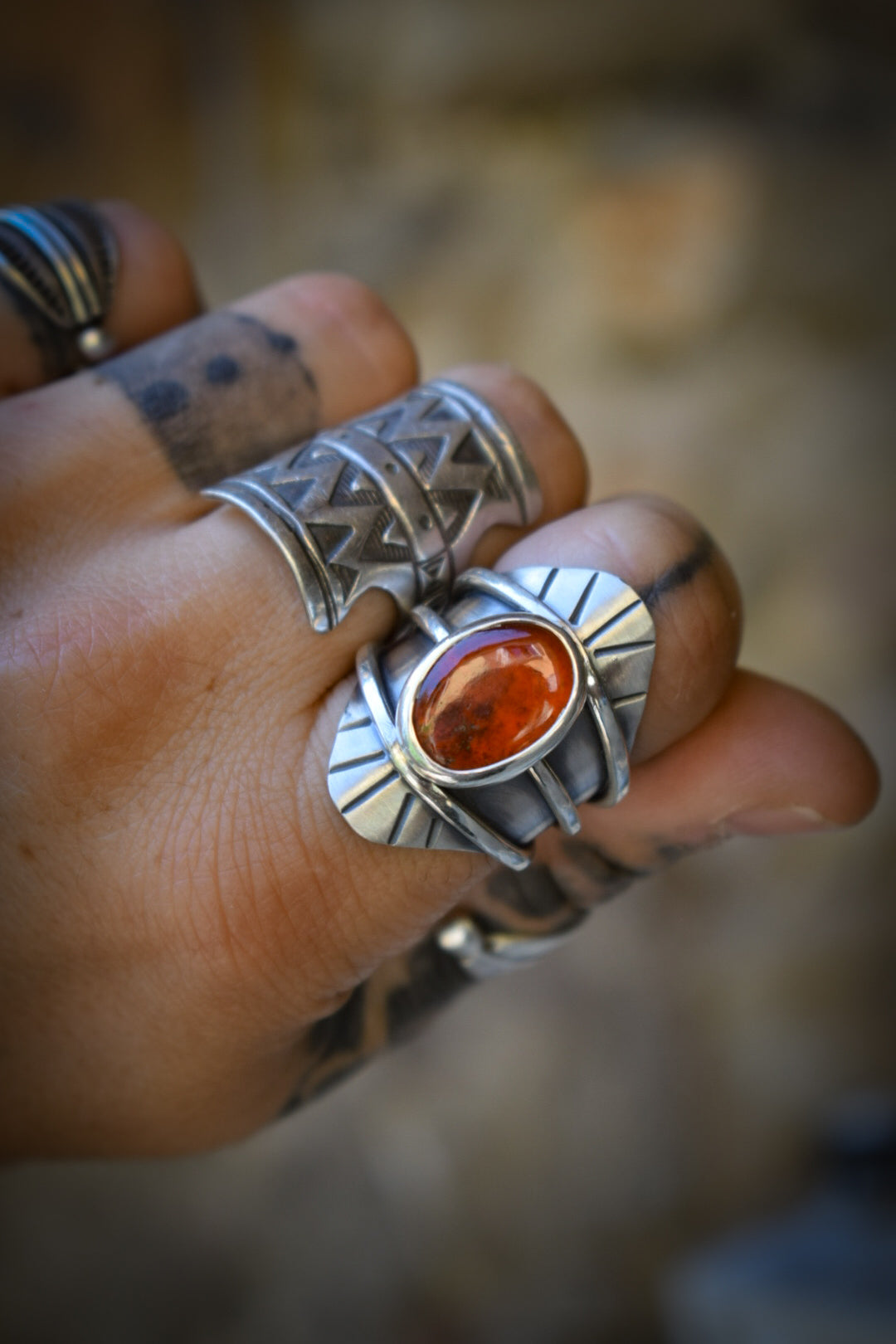 ROYAL - Bague réglable Grenat