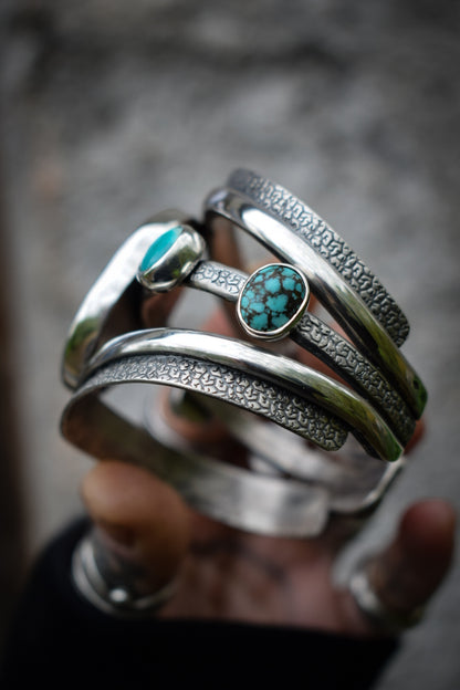 MELTING-POT - Bracelet manchette en Argent & Turquoises Hubei