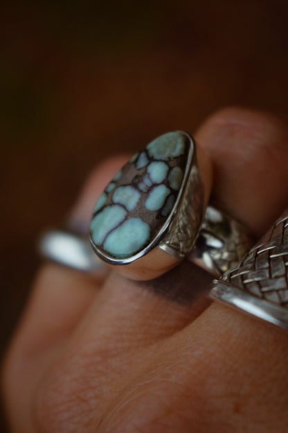 BLOOM - Bague T50/50,5 en Argent & Variscite Desert Bloom