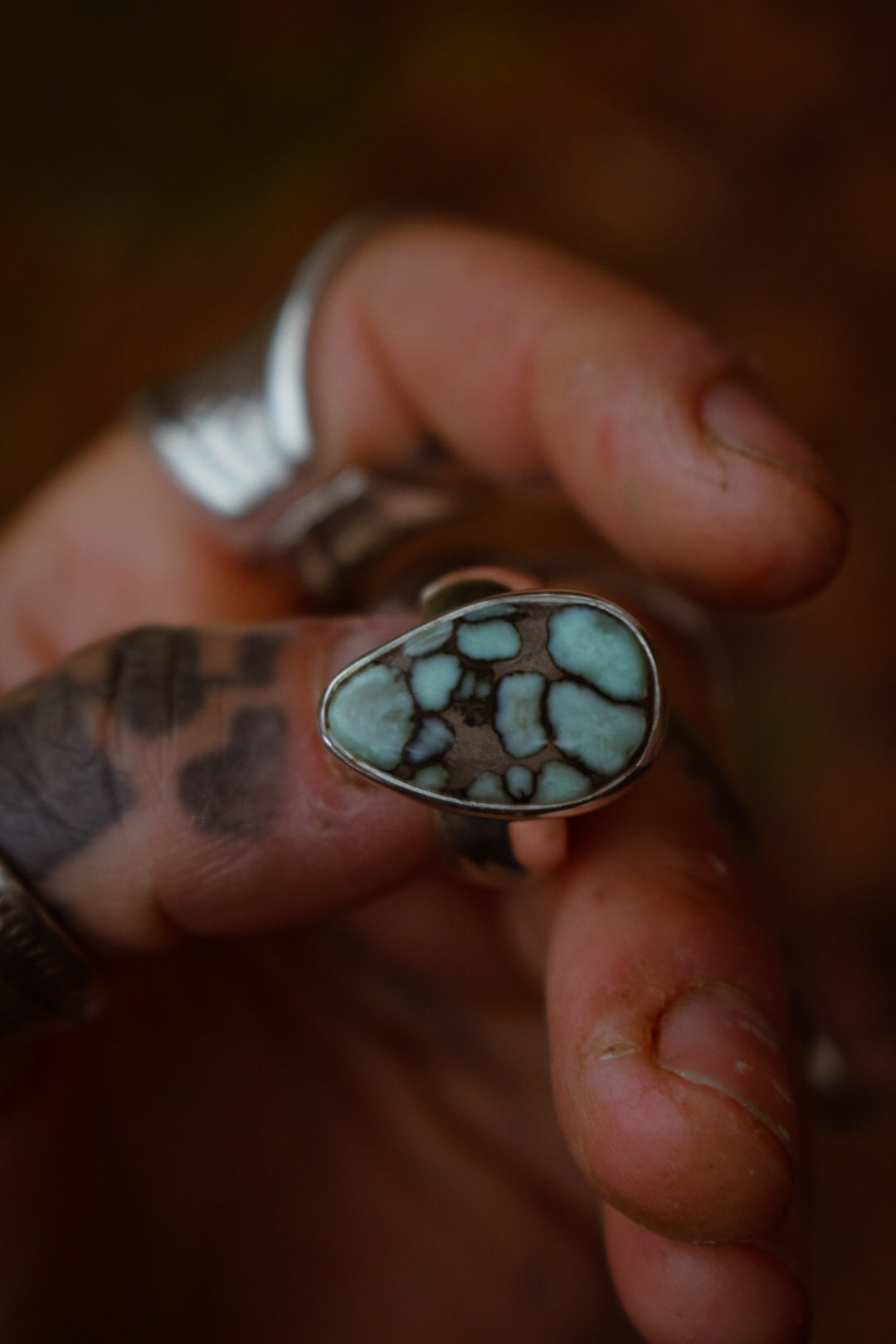BLOOM - Bague T50/50,5 en Argent & Variscite Desert Bloom