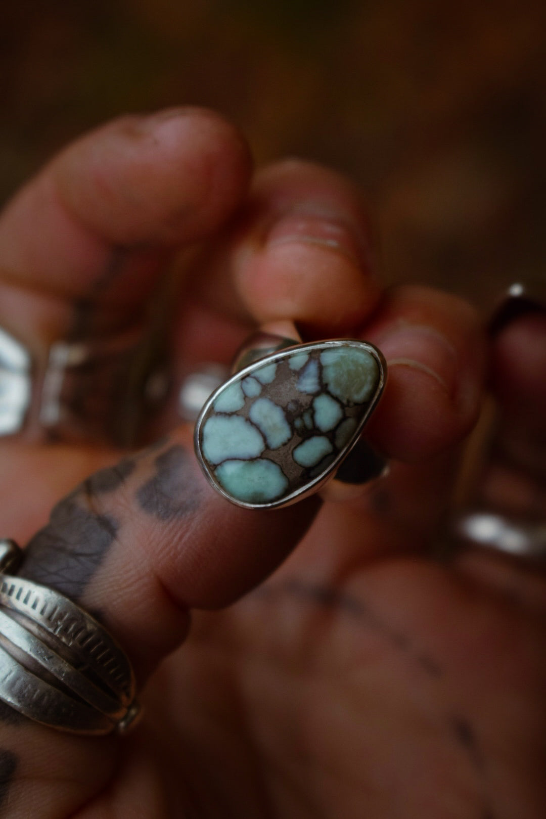 BLOOM - Bague T50/50,5 en Argent & Variscite Desert Bloom