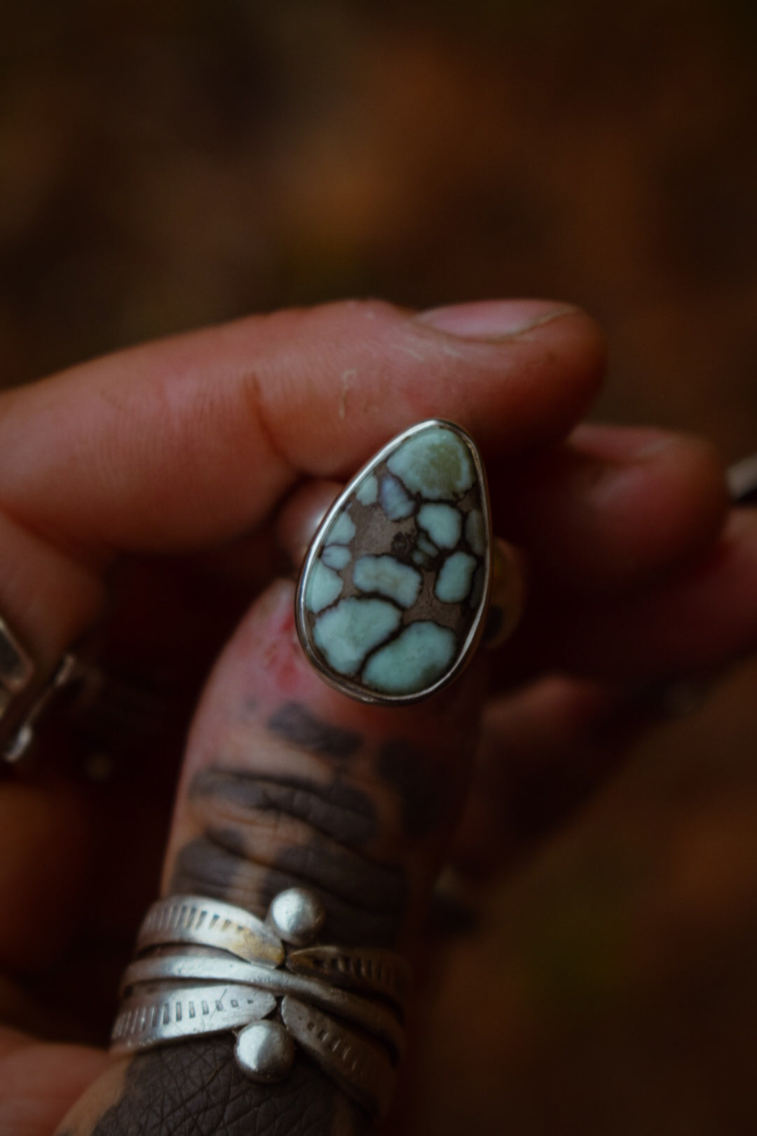BLOOM - Bague T50/50,5 en Argent & Variscite Desert Bloom