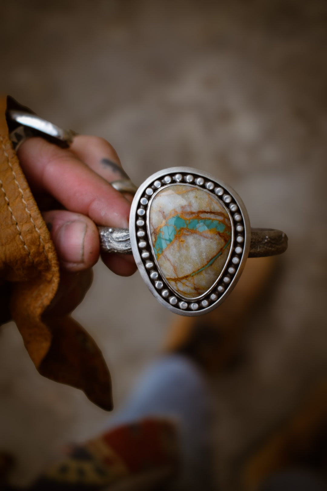 RIVER - Bracelet en Argent & Turquoise Ribbon Royston