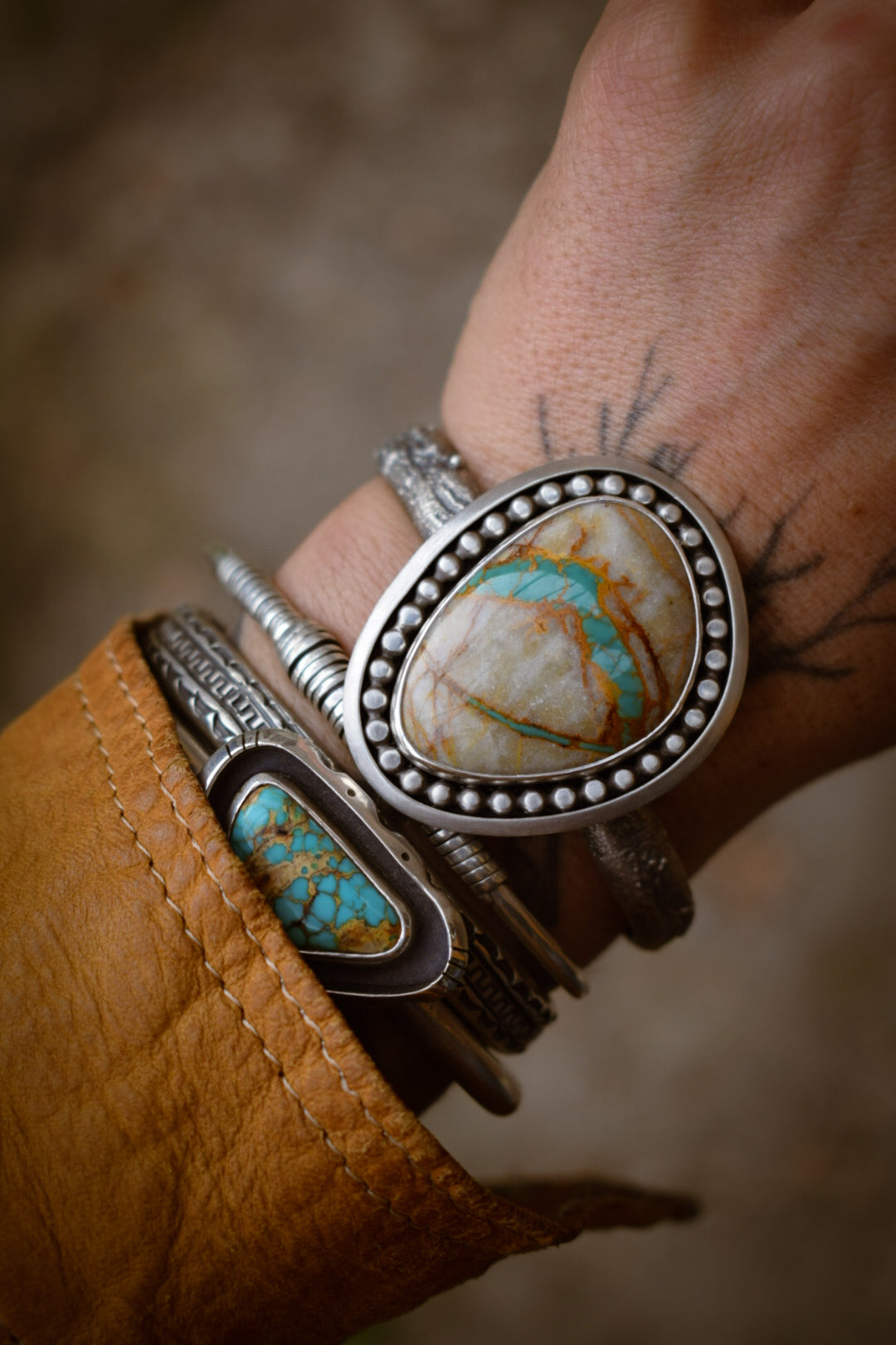 RIVER - Bracelet en Argent & Turquoise Ribbon Royston