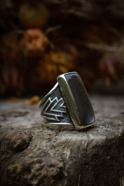 LUNAIRE - Bague T56 Pierre de Lune adulaire grise