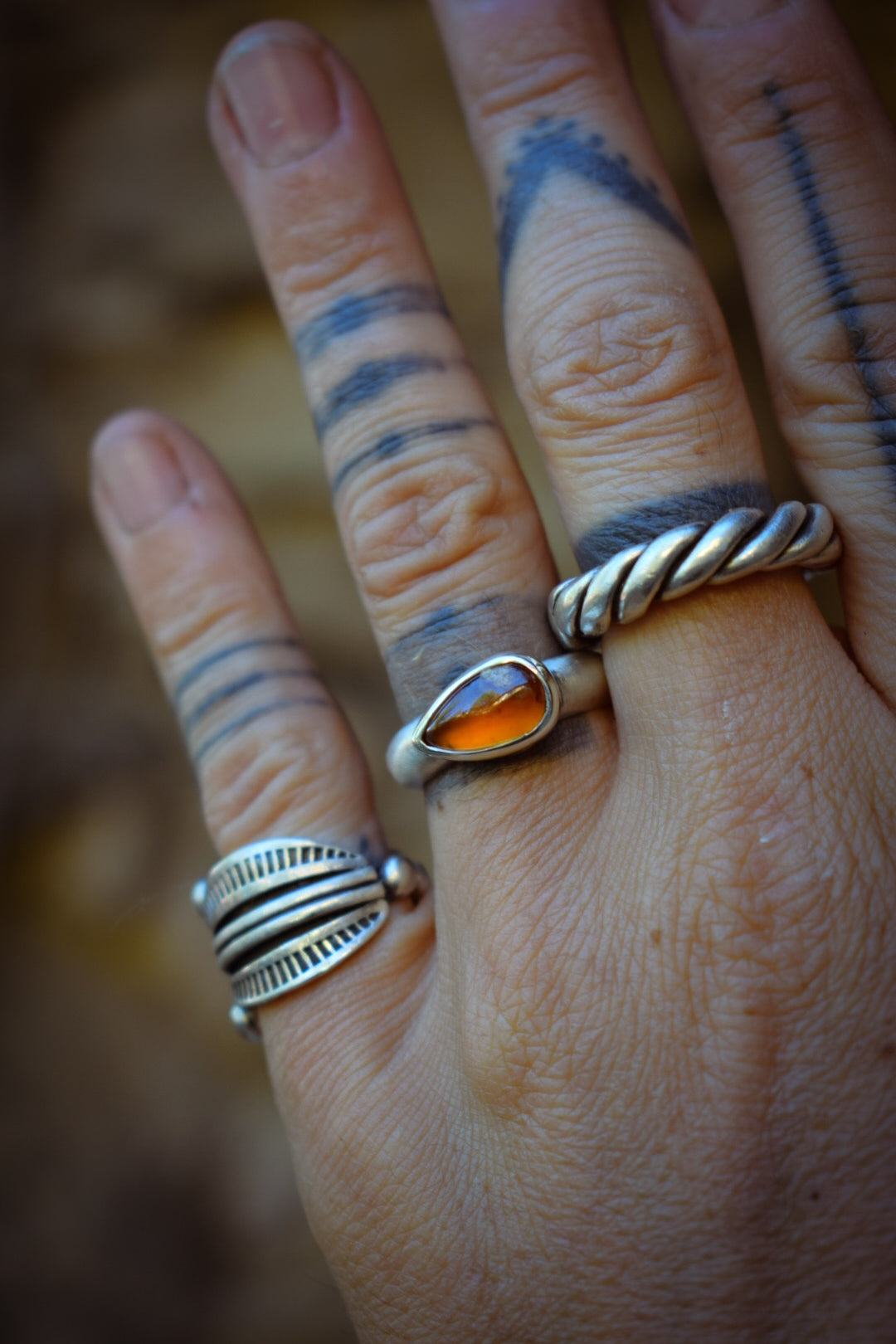 AUTOMNE - Bague Grenat Sperssatine Taille 52